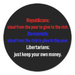 Libertarians say keep your money 1 stickers