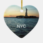 Liberty at Sunset NYC Heart Ornament