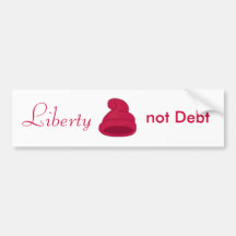 Liberty Cap Bumper Sticker, Liberty, not Debt