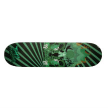 liberty city dark green skate board deck