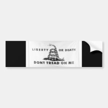 Liberty Or Death Dont Tread On Me Bumper Stickers