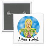 Libra Chick Square Buttons