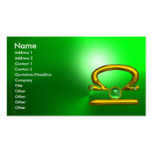 LIBRA  ,Green Emerald and Gold Business Cards