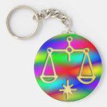 Libra Rainbow Scales Zodiac Star Sign Keychain