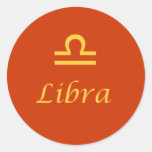 Libra Round Stickers