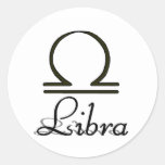 Libra with Symbol Round Sticker