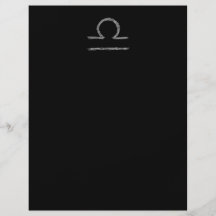Libra. Zodiac Astrology Sign. Black. Full Colour Flyer