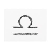 Libra. Zodiac Astrology Sign. Black. Postcards