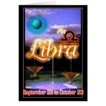 Libra Zodiac Birthday card