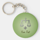 Libra Zodiac Star Sign In Light Silver Key Chain