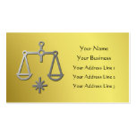 Libra Zodiac Star Sign Silver on Bright Gold Business Card