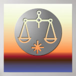 Libra Zodiac Star Sign Silver Premium Posters