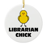 Librarian Chick Christmas Ornaments