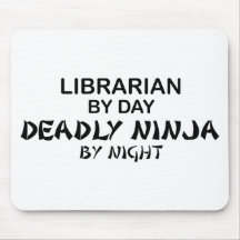 Librarian Deadly Ninja by Night Mousepad