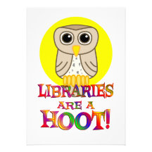 Libraries are a Hoot Personalized Invitations