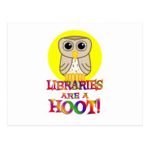 Libraries are a Hoot Postcard
