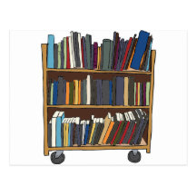 Library Cart Postcard