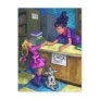 Library Check Out Postcard