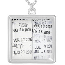 Library Date Stamps Necklace