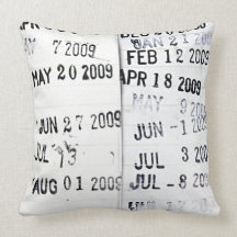 Library Date Stamps Pillow