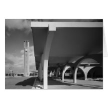 Library Entrance Arches, Bell Tower in Background Greeting Cards