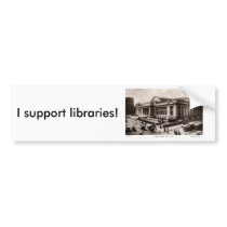 Library, New York City c1910 Vintage Bumper Stickers