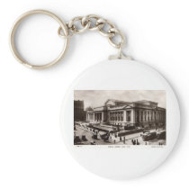 Library, New York City c1910 Vintage Keychain
