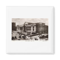 Library, New York City c1910 Vintage Fridge Magnet