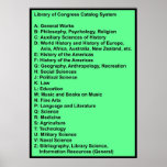 Library of Congress Catalogue System: Neon Green w posters