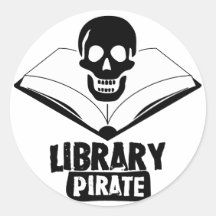 Library Pirate Round Sticker