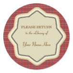 Library Plaid Sticker - Please Return