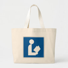 Library Street Sign Canvas Bags