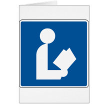 Library Street Sign Greeting Cards