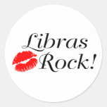 Libras Rock Round Stickers