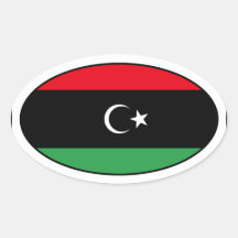 Libya Flag Oval Sticker