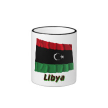 Libya Waving Flag with Name Coffee Mugs