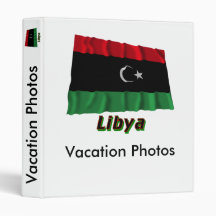 Libya Waving Flag with Name Vinyl Binders