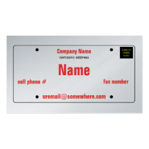 License Plate Business Card Template