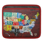 License Plate Map of the United States iPad Sleeve