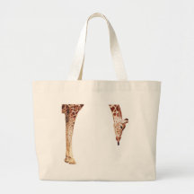 "Licker" Giraffe Wildlife Animal Watercolor Canvas Bags
