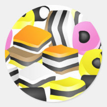 Licorice Allsorts Round Stickers