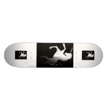 Licorne argentée plateau de planche à roulettes