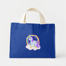 Licorne magique mignonne avec l'arc-en-ciel (perso sacs de toile