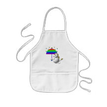Licorne mignonne avec un parapluie tablier