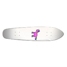 Licorne rose avec la crinière d'arc-en-ciel plateau de skateboard