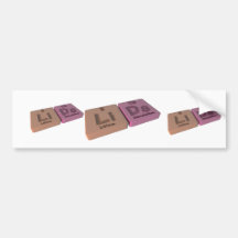 Lids as Li Lithium and Ds Darmstadtium Bumper Sticker