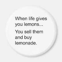 life and its lemons fridge magnet