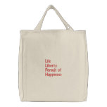 Life and Liberty embroidered bag