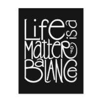 Life Balance White Postcard