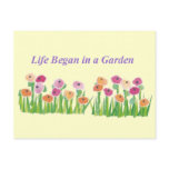 LIFE BEGAN IN A GARDEN postcard